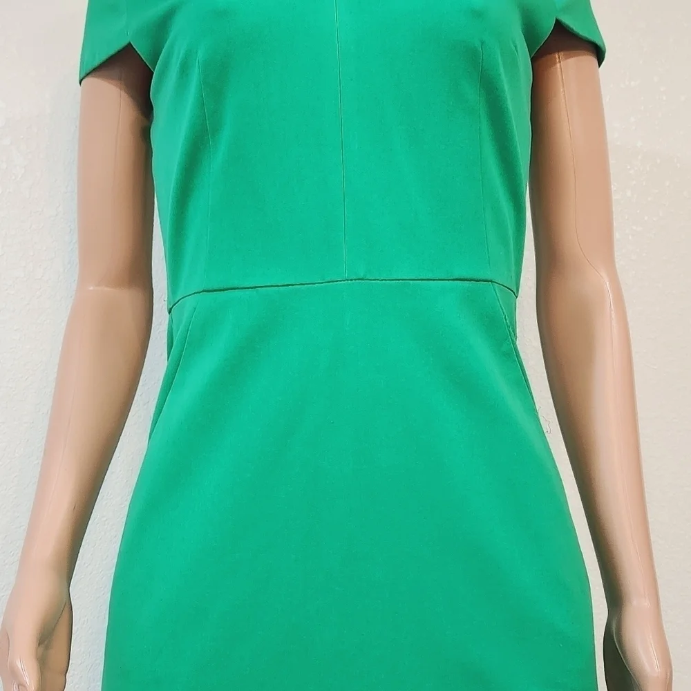 J.Crew Factory Cap Sleeve V-Neck Sheath Dress in Bi-stretch Cotton Sz 2